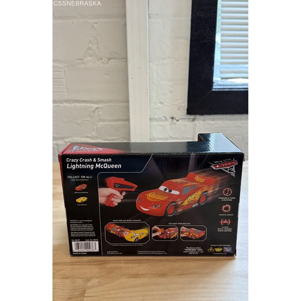 Thinkway Toys Disney Pixar Cars Lightning McQueen Crazy Crash & Smash RC NIB